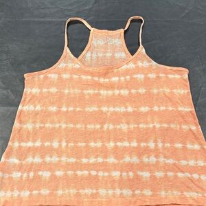 Eddie Bauer Coral and White Striped Tank Top